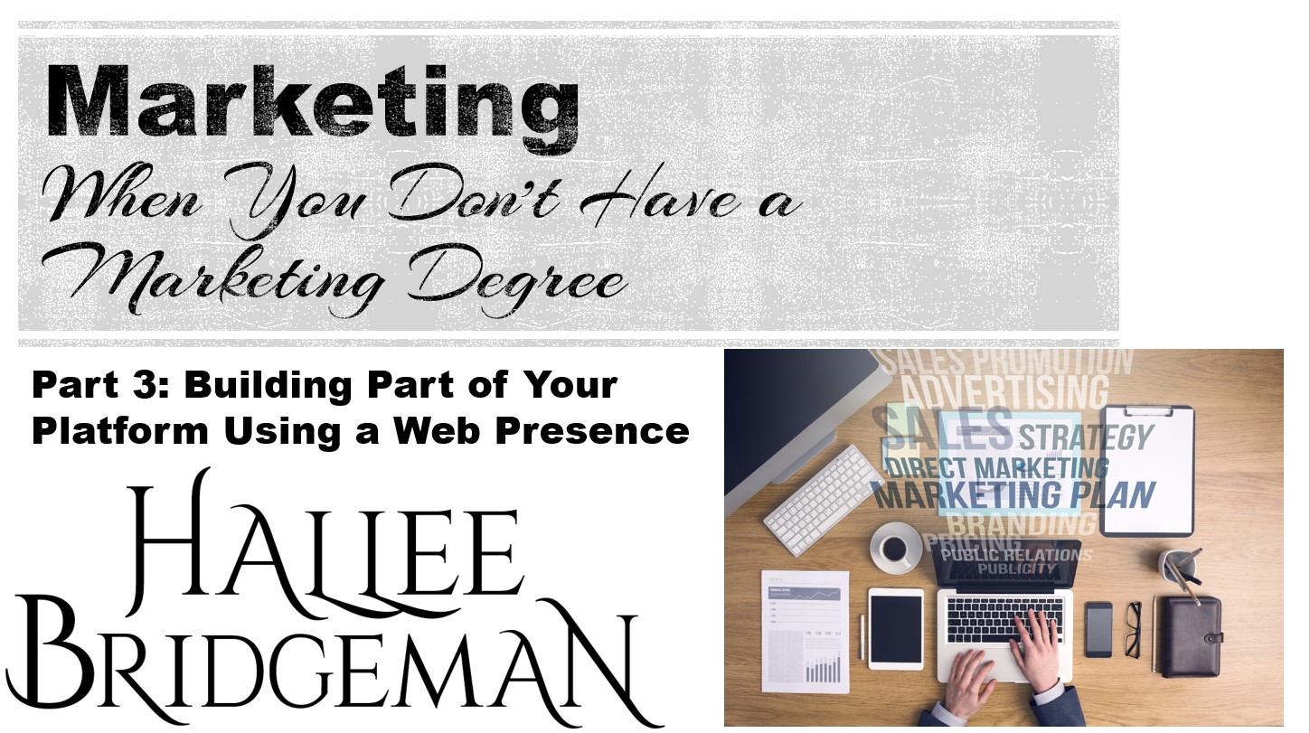 How To Market Your Books When You Don’t Have a Marketing Degree Part 3: Building Part of Your Platform Using a Web Presence